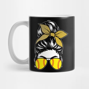 Softball Bun & Glasses - Dark Apparel Mug